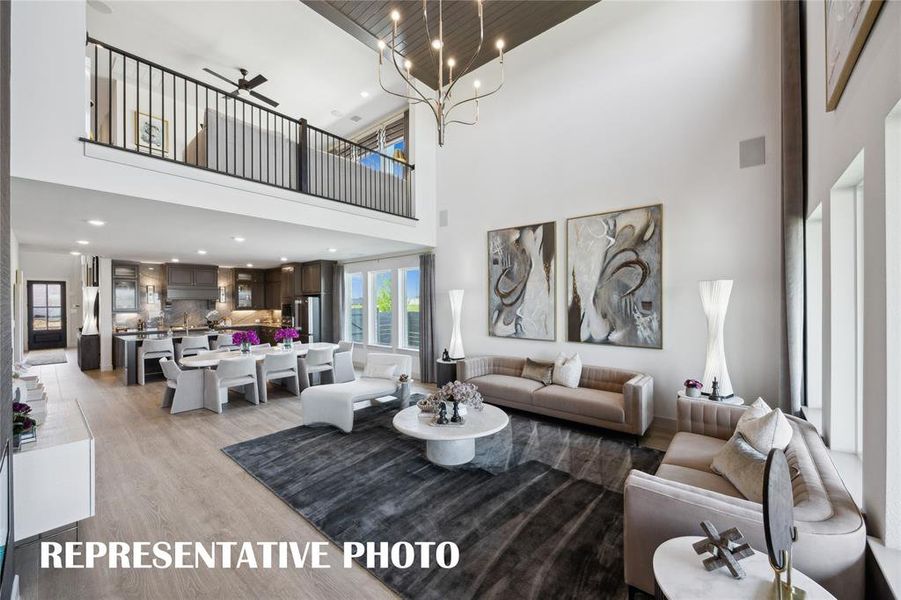 Featuring the game room open to the family room, our Sophie plan offers multi-level entertainment zones!  REPRESENTATIVE PHOTO