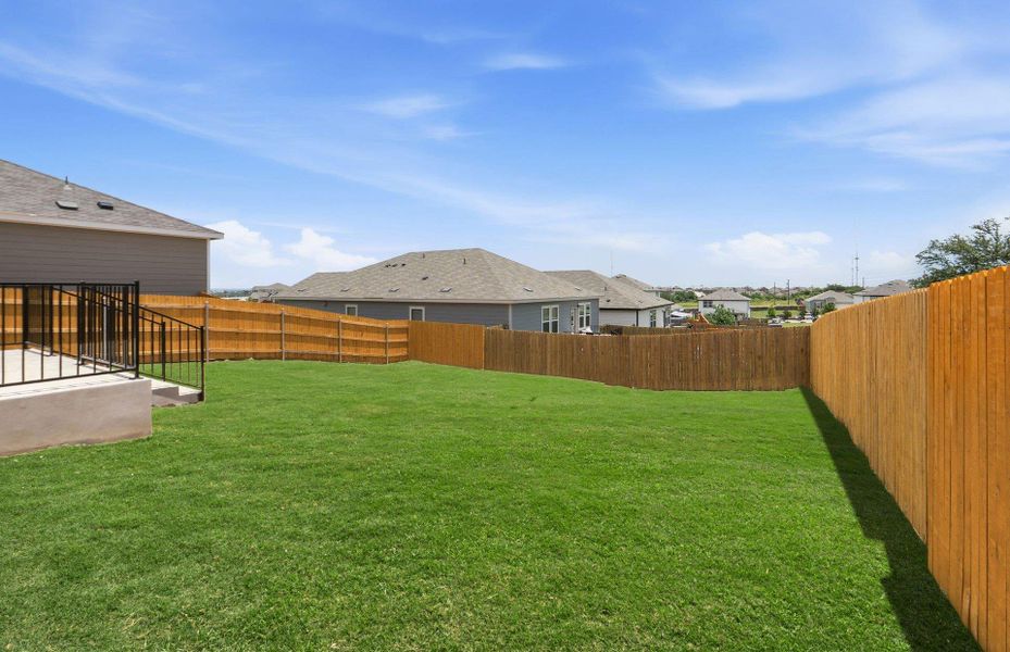 Exterior details and patio area of a home in Skyview, Belton (Image 18).