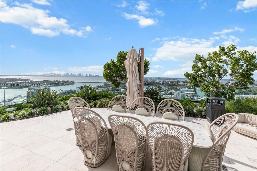 Exterior details and patio area of a home in 72 Park, Miami Beach (Image 8).