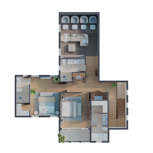 Second Floor Plan Rendering
