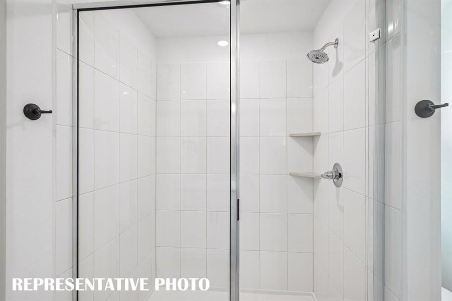 You'll enjoy a large walk in shower when you call this owner's bath your own!  REPRESENTATIVE PHOTO