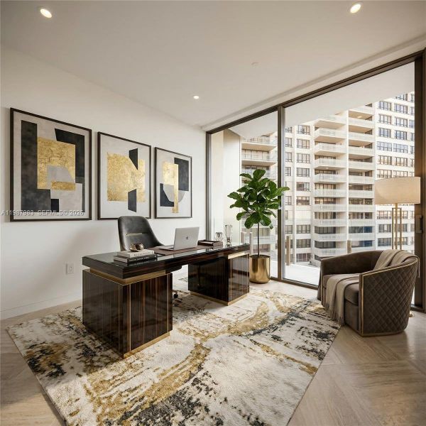 Furnished interior view inside a new home in , Miami (Image 20).