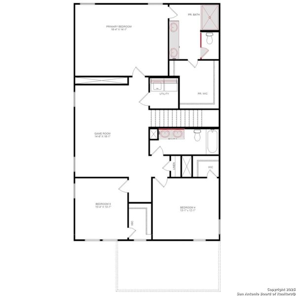 2D floor plan layout of this home in Fairway Crossing 40s, San Antonio, TX (Image 2). 2D floor plan layout of this home in Fairway Crossing 40s, San Antonio, TX (Image 2).