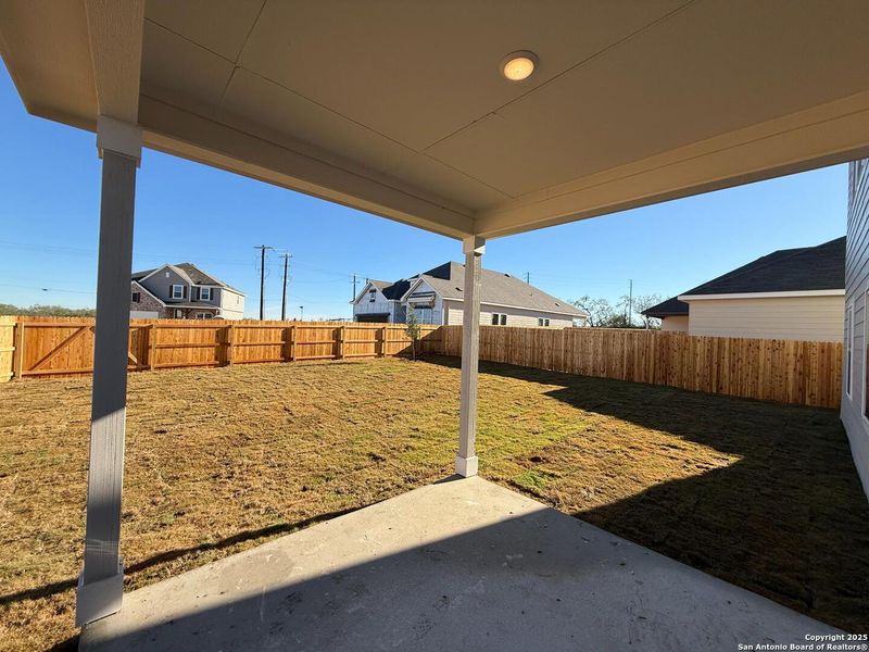 Exterior details and patio area of a home in The Preserve at the Wilder, Adkins (Image 3). Exterior details and patio area of a home in The Preserve at the Wilder, Adkins (Image 3).