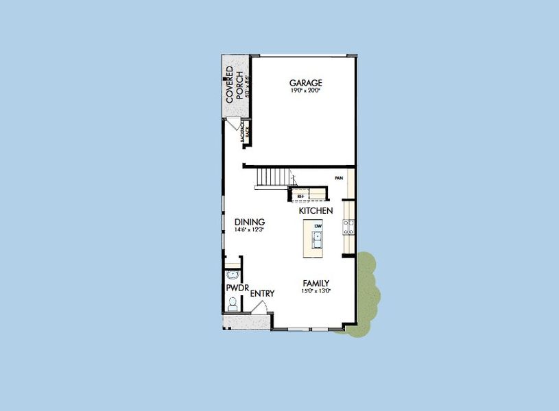 2D floor plan layout for the The Fortuna by David Weekley Homes in Baseline The Foothills Collection, Broomfield, CO (Image 3).