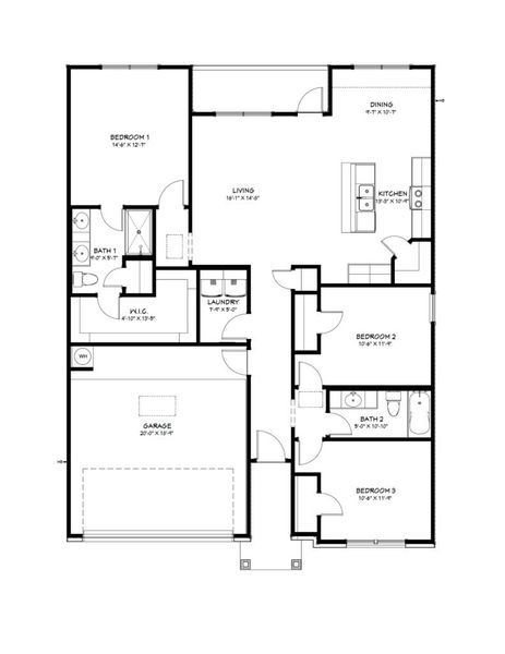 2D floor plan layout of this home in The Valley at Great Hills Single Family, Copperas Cove, TX (Image 3). 2D floor plan layout of this home in The Valley at Great Hills Single Family, Copperas Cove, TX (Image 3).