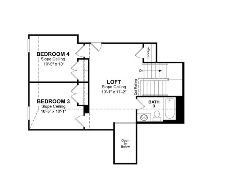2D floor plan layout of this home in Bridgeland: Signature Collection, Cypress, TX (Image 3).