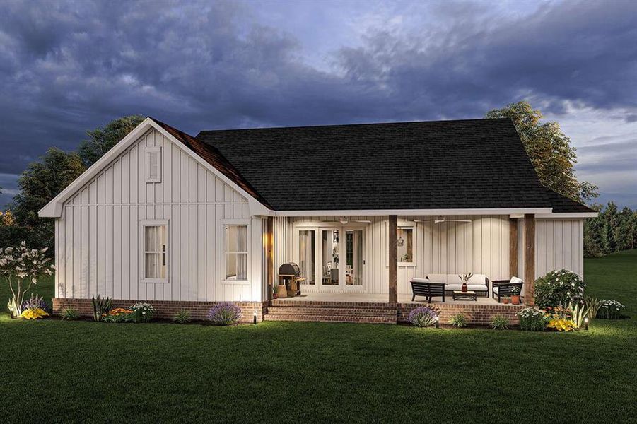 Exterior details and patio area of a home in Parallel Pastures, Poolville (Image 3). Exterior details and patio area of a home in Parallel Pastures, Poolville (Image 3).