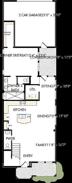 2D floor plan layout of this home in Jubilee - Cottages Row Collection, Hockley, TX (Image 2). 2D floor plan layout of this home in Jubilee - Cottages Row Collection, Hockley, TX (Image 2).