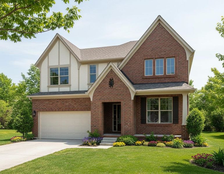 Front exterior of a new home in The Retreat at Norman Farm, Hendersonville, TN, highlighting curb appeal (Image 19).