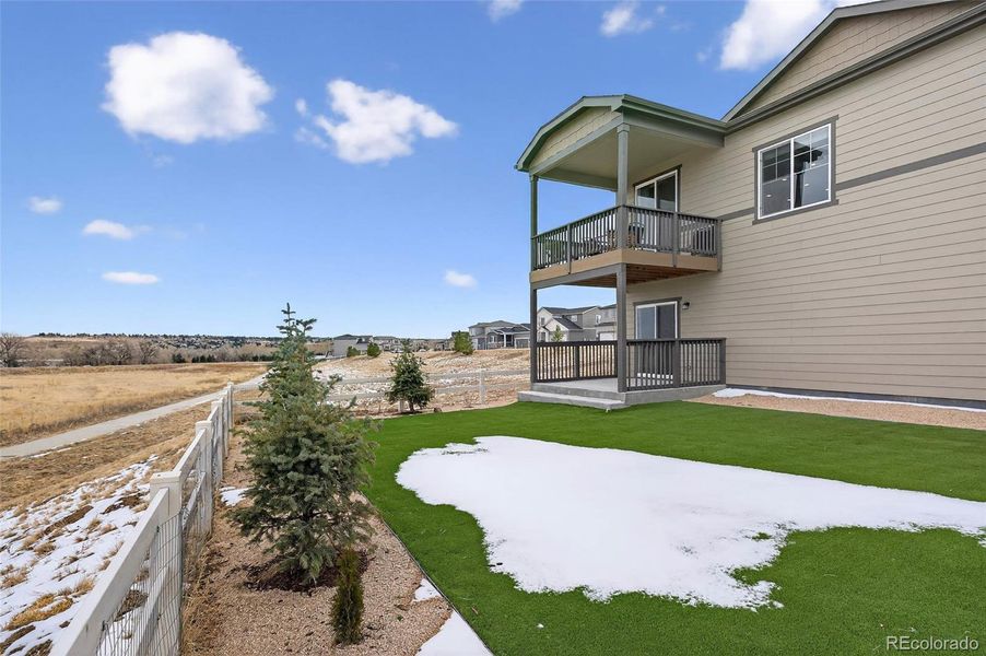 Exterior details and patio area of a home in Anthology North, Parker (Image 24).