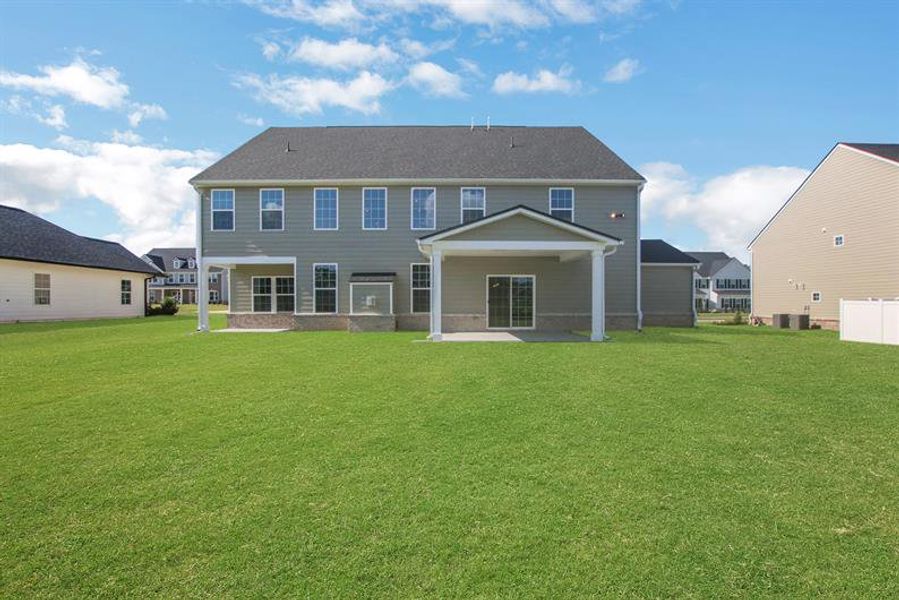 Exterior details and patio area of a home in Edinburgh, Locust Grove (Image 27).