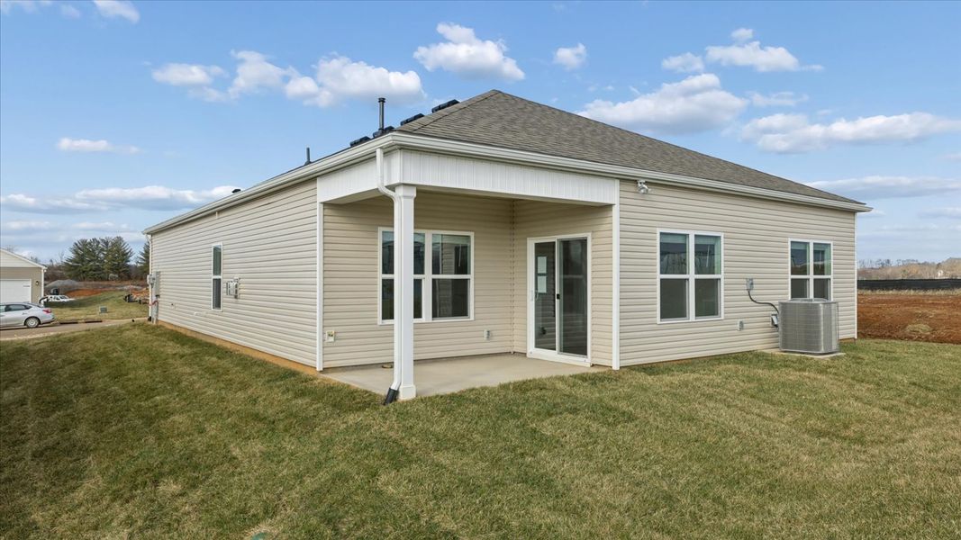Exterior details and patio area of a home in Millstone Village, Morristown (Image 2). Exterior details and patio area of a home in Millstone Village, Morristown (Image 2).