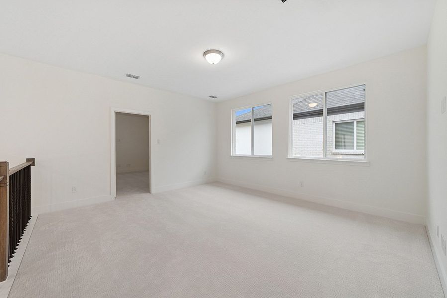 Representative unfurnished interior of a home built from the Riseley by Landon Homes in Fields - East Village, Frisco (Image 20). Representative unfurnished interior of a home built from the Riseley by Landon Homes in Fields - East Village, Frisco (Image 20).