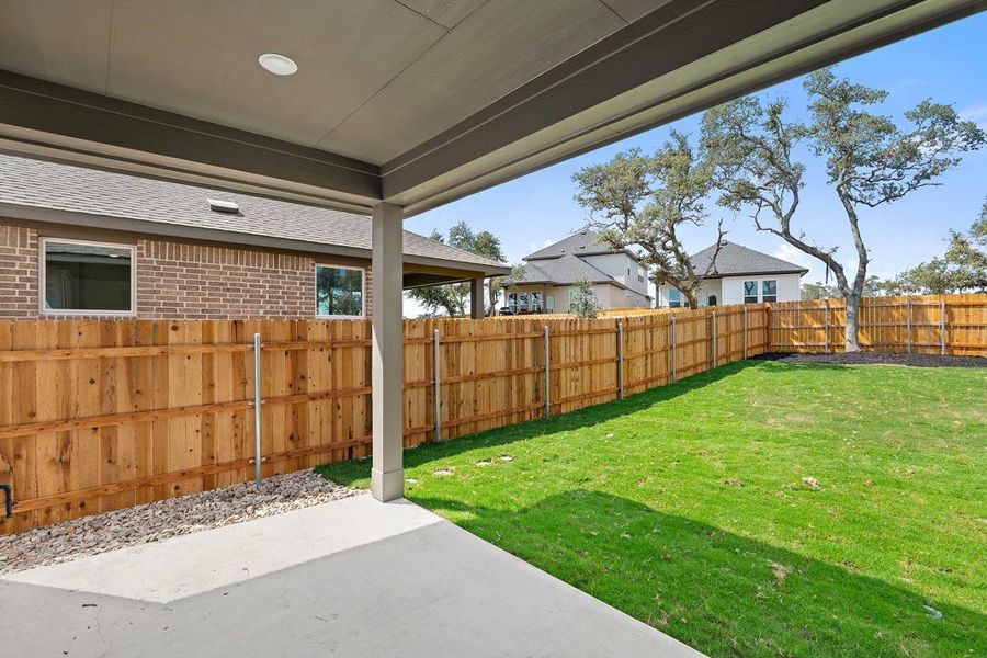 Exterior details and patio area of a home in Terrace Collection at Heritage, Dripping Springs (Image 20). Exterior details and patio area of a home in Terrace Collection at Heritage, Dripping Springs (Image 20).