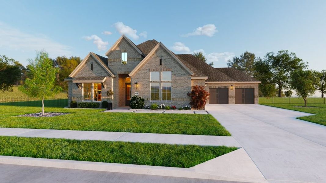 Representative exterior photo of a completed home built from the St Lucia by Stonefield Homes in Heath Golf and Yacht Club, Rockwall, TX (Image 28).
