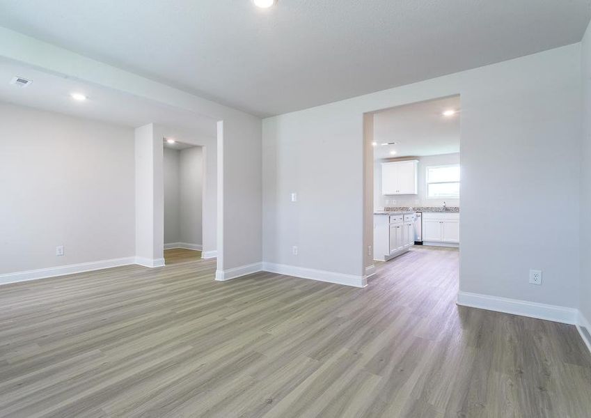 Flex room with vinyl flooring and a window.