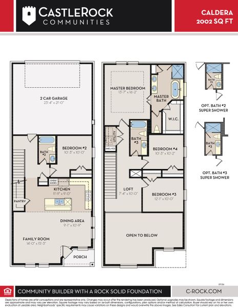2D floor plan layout for the Caldera by CastleRock Communities in The Summit at Center Stage, Keller, TX (Image 3). 2D floor plan layout for the Caldera by CastleRock Communities in The Summit at Center Stage, Keller, TX (Image 3).