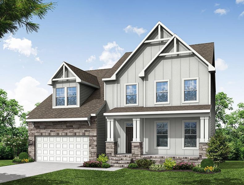 Representative exterior photo of a completed home built from the Brevard by Eastwood Homes in Castlewood, Archer Lodge, NC (Image 2).