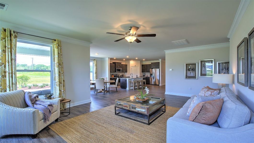 Furnished interior view inside a new home in Reserve at Tap Root Farms, Fletcher (Image 28). Furnished interior view inside a new home in Reserve at Tap Root Farms, Fletcher (Image 28).