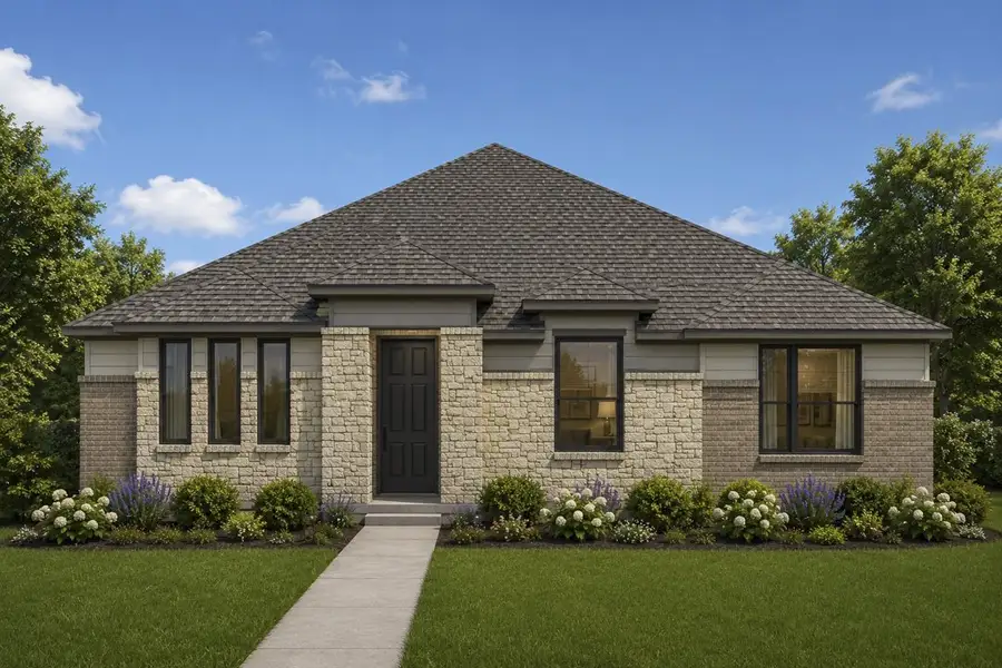 Representative exterior photo of a completed home built from the The Meridian by Lillian Custom Homes in Ten Mile Creek, DeSoto, TX (Image 6). Representative exterior photo of a completed home built from the The Meridian by Lillian Custom Homes in Ten Mile Creek, DeSoto, TX (Image 6).