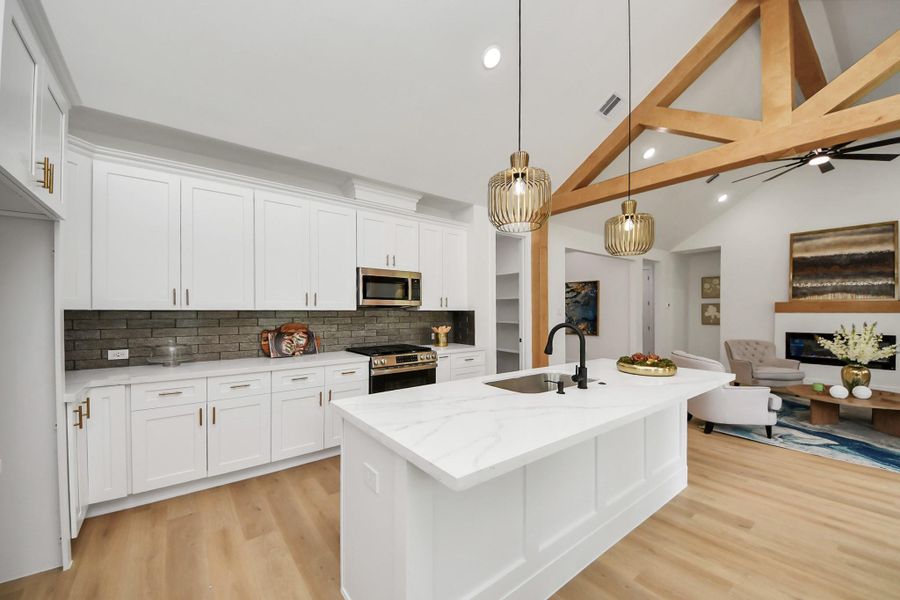 Furnished interior view inside a new home in , Spring (Image 19).