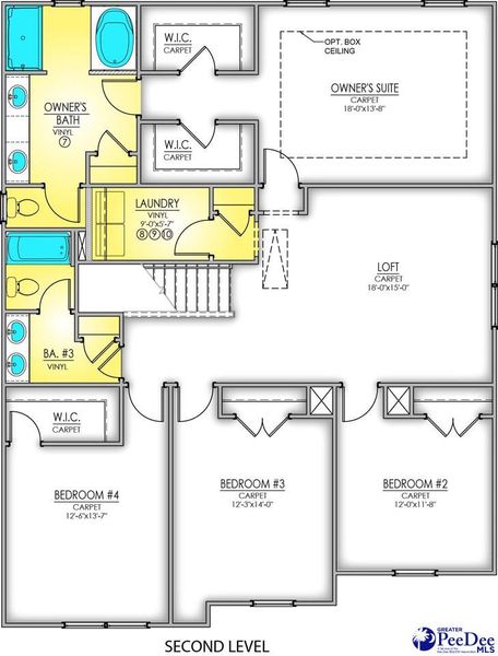 2D floor plan layout of this home in The Grove, Florence, SC (Image 19).
