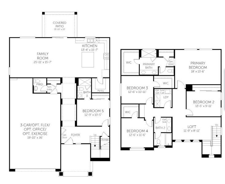 2D floor plan layout of this home in Apache Farms, Buckeye, AZ (Image 4).