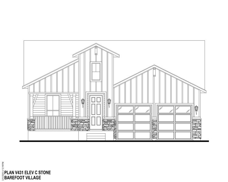 Plan V431 Elevation C w/ Stone Plan V431 Elevation C w/ Stone