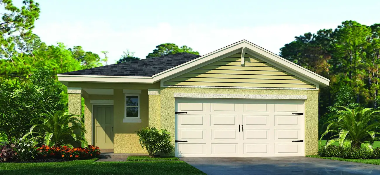 Front exterior of a new home in Concorde, Sanford, FL, highlighting curb appeal (Image 2). Front exterior of a new home in Concorde, Sanford, FL, highlighting curb appeal (Image 2).