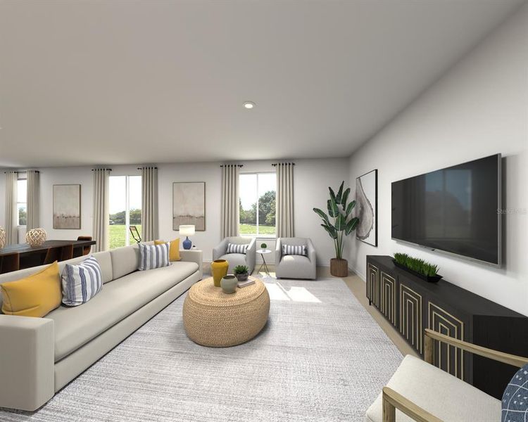 Furnished interior view inside a new home in Crosswinds - Signature Series, Haines City (Image 5). Furnished interior view inside a new home in Crosswinds - Signature Series, Haines City (Image 5).
