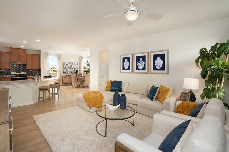 Furnished interior in a model home at Preserve at Culebra - Sterling Collection in San Antonio (Image 11).