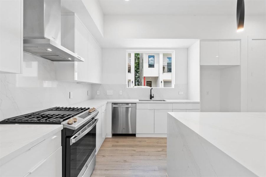 Modern Quartz countertops.