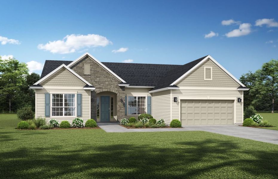 Representative exterior photo of a completed home built from the Ridgecrest by SEDA New Homes in Sandy Ridge, Yulee, FL (Image 5). Representative exterior photo of a completed home built from the Ridgecrest by SEDA New Homes in Sandy Ridge, Yulee, FL (Image 5).