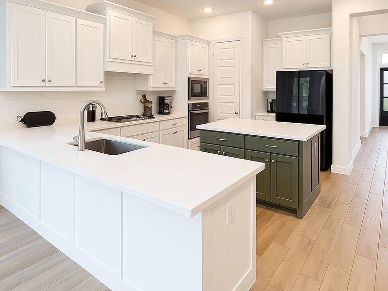 Furnished interior view inside a new home in Bridgeland 45', Cypress (Image 11).