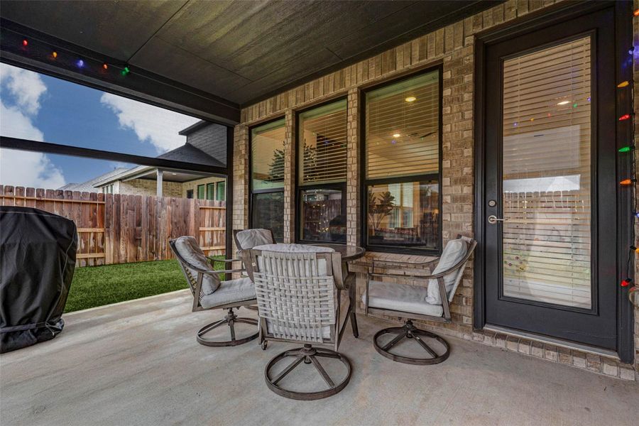 Exterior details and patio area of a home in Katy Court, Katy (Image 24).