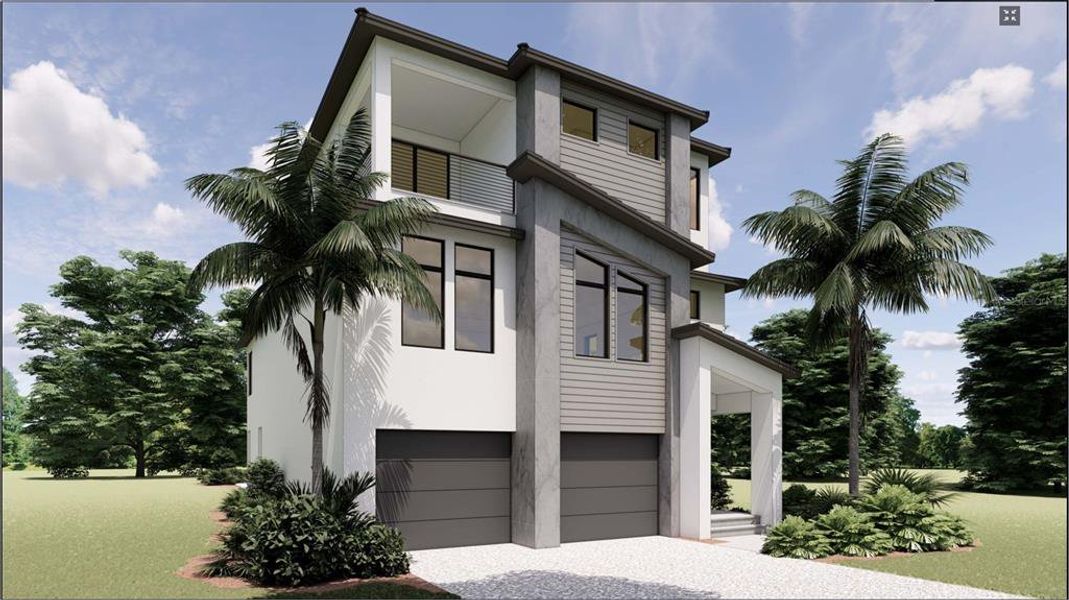 Front exterior of a new home in , Sarasota, FL, highlighting curb appeal (Image 2).