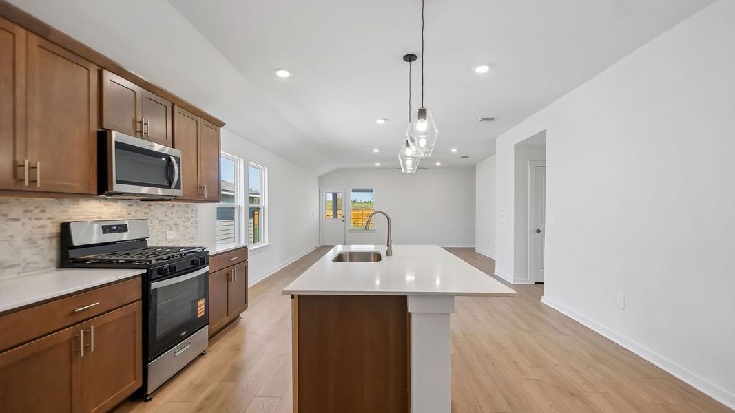Furnished interior view inside a new home in Trails at Wildhorse, Austin (Image 10).