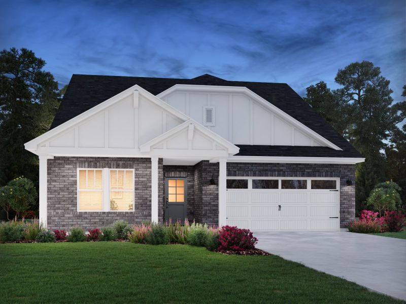 Representative exterior photo of a completed home built from the Carolina by Meritage Homes in Brighton Springs, York, SC (Image 10). Representative exterior photo of a completed home built from the Carolina by Meritage Homes in Brighton Springs, York, SC (Image 10).
