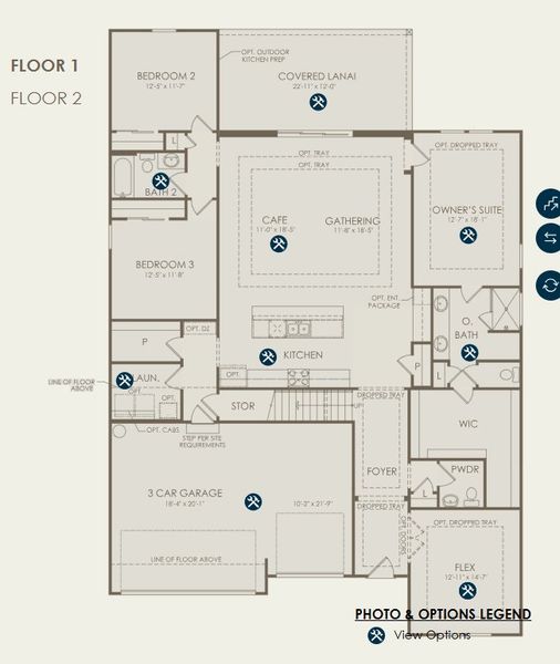 2D floor plan layout for the Mahogany Grand by Pulte Homes in Westerly Park at Wildlight, Wildlight, FL (Image 6).