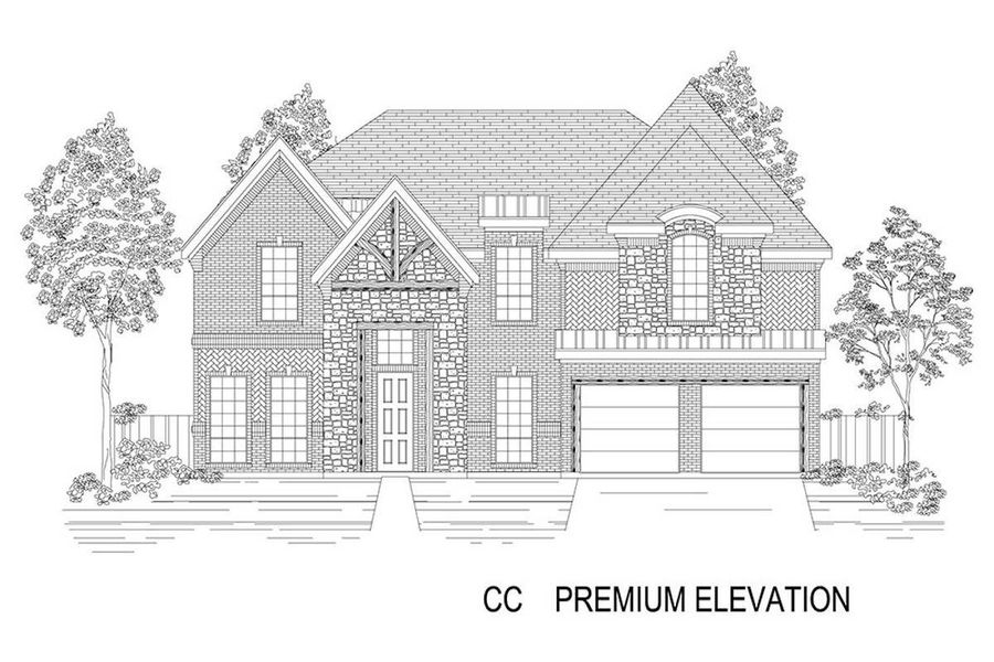 Representative rendering of the exterior for the Remington 2F (w/Media) by First Texas Homes (Image 8).