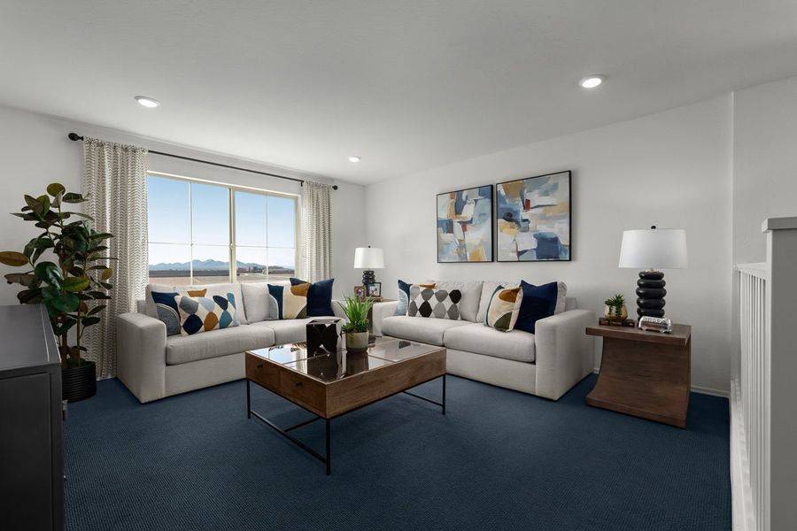 Representative furnished interior of a home built from the 2373 Modeled by KB Home in Skyline Village Enclaves, San Tan Valley (Image 8). Representative furnished interior of a home built from the 2373 Modeled by KB Home in Skyline Village Enclaves, San Tan Valley (Image 8).