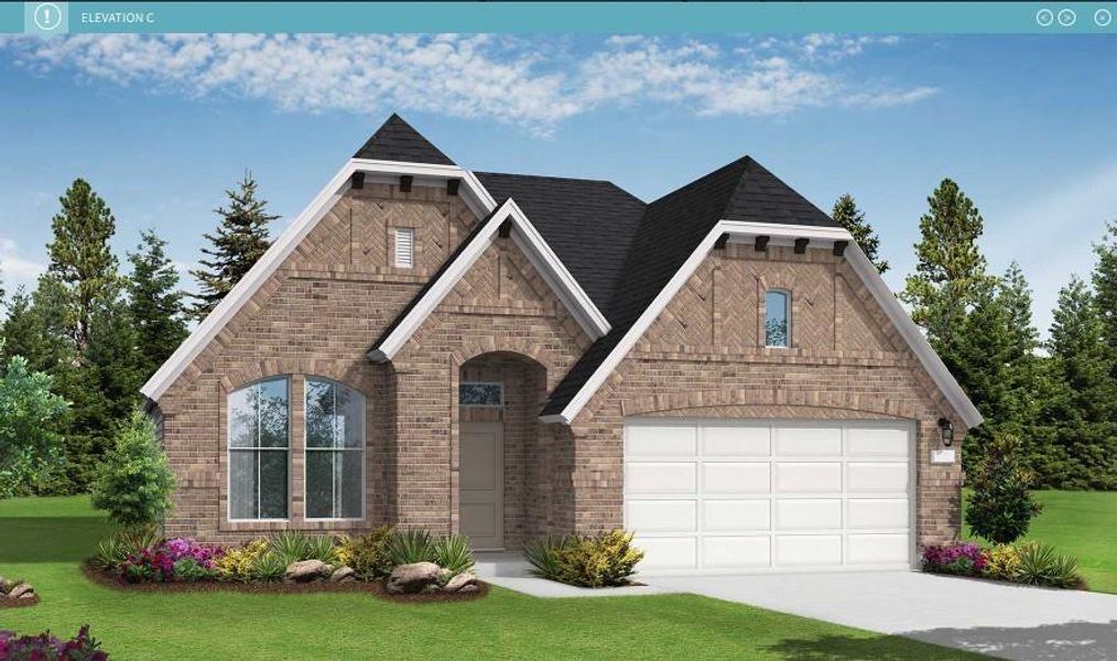 Front exterior of a new home in Escondido, Magnolia, TX, highlighting curb appeal (Image 1). Front exterior of a new home in Escondido, Magnolia, TX, highlighting curb appeal (Image 1).