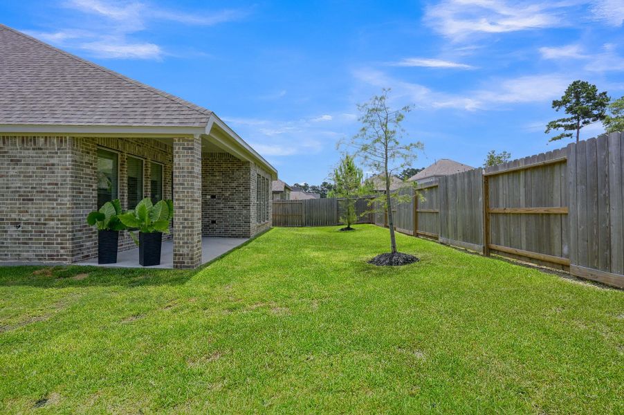 Exterior details and patio area of a home in The Woodlands Hills, Willis (Image 4).