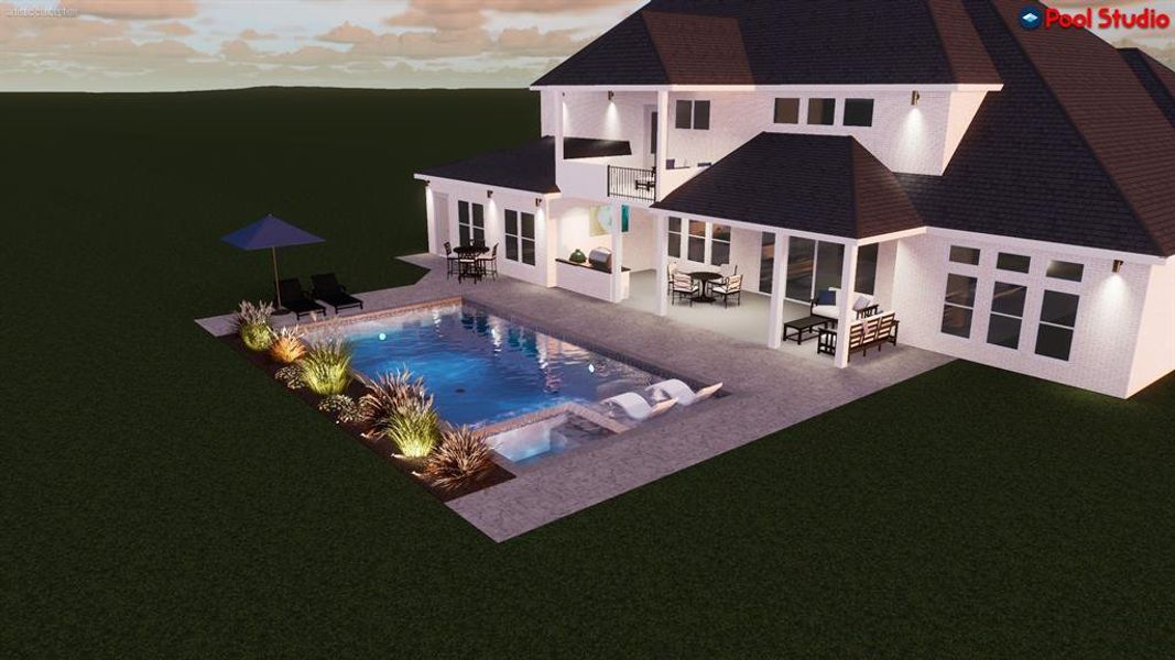 Exterior rendering of this home design in , Pelican Bay, TX (Image 5).