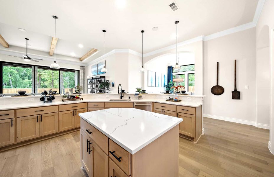Representative furnished interior of a home built from the 2855 by Ravenna Homes in The Woodlands Hills 65′, Willis (Image 18).