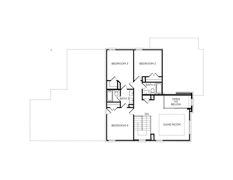 2D floor plan layout of this home in Canterra Creek  60', Iowa Colony, TX (Image 2).