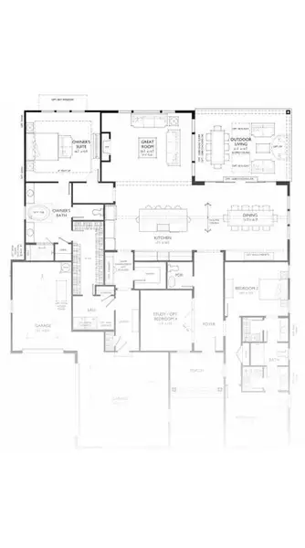 2D floor plan layout for the Santa Fe Ranch by Classica Homes in Arden Mill, Fort Mill, SC (Image 4).