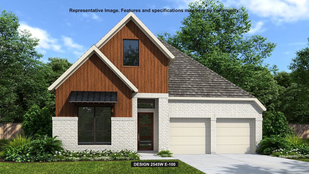 Representative exterior photo of a completed home built from the 2545W by Perry Homes in Lariat 50', Liberty Hill, TX (Image 12).
