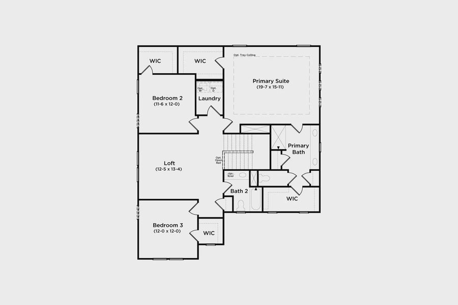 2D floor plan layout for the Wynwood by DRB Homes in Riley Farms, Rockvale, TN (Image 28).